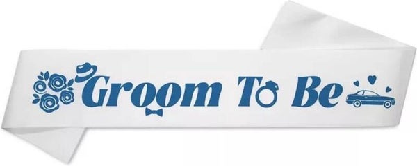 Sjerp Groom to Be wit met blauwe letters