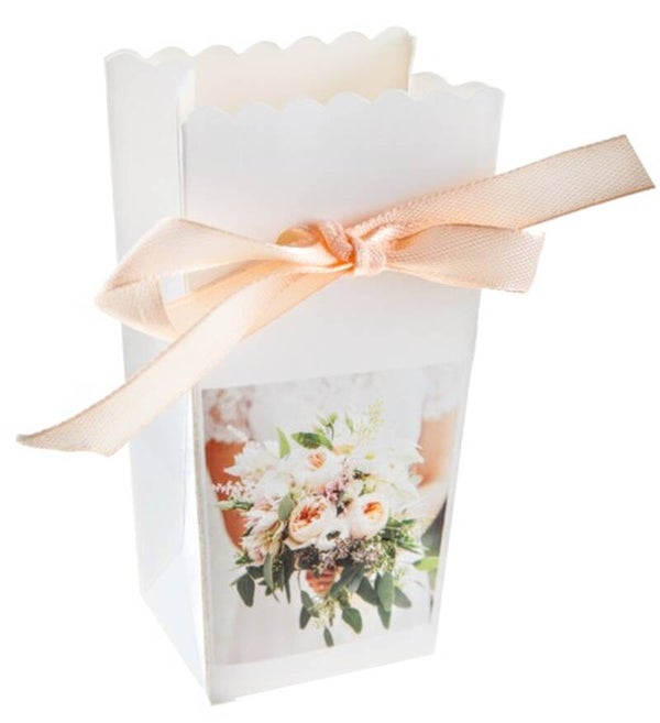 6 bedank doosjes Collage de Mariage inclusief lint