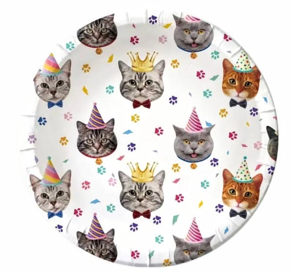 10 kartonnen bordjes 23 cm Meow Cats
