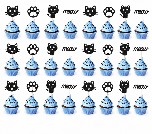 24 cupcake toppers Kat