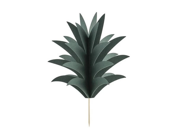 Set van 6 DIY 3D donkergroene ananasbladeren