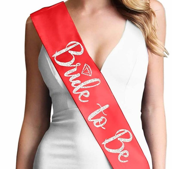 Sjerp Bride to Be rood met zilveren tekst