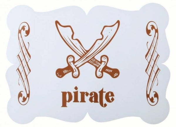 6 kartonnen placemats Piraat