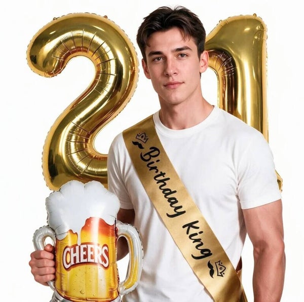 Birthday King decoratie set 21 jaar