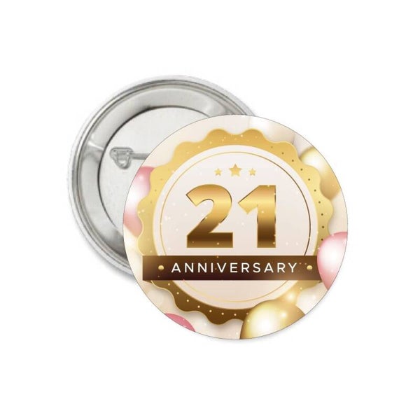 Button 21 jaar goud