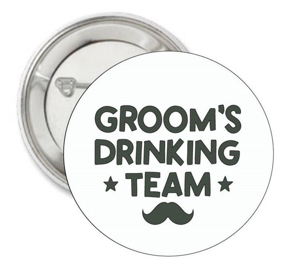 Button of (kleding)magneet Button Groom's Drinking Team