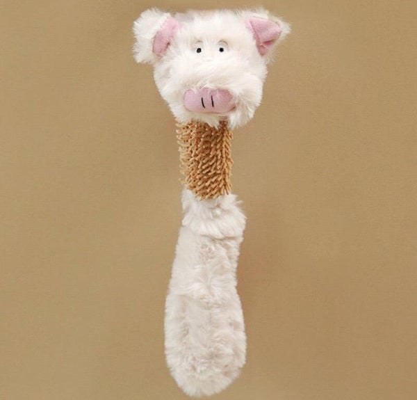 Dierenspeeltje Funny Pig van katoen met flostouw