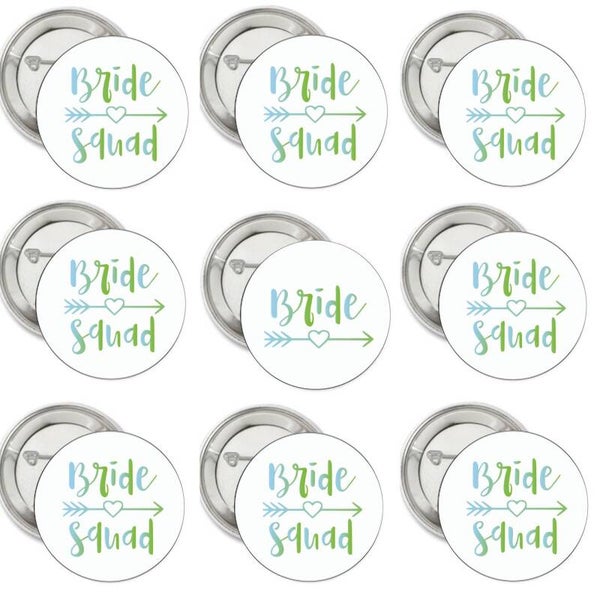 9-delige button set Bride en Bride Squad Tribal green