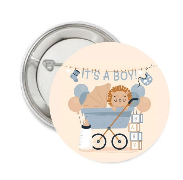 Button of (kleding)magneet It's a Boy Lion King met of zonder eigen tekst