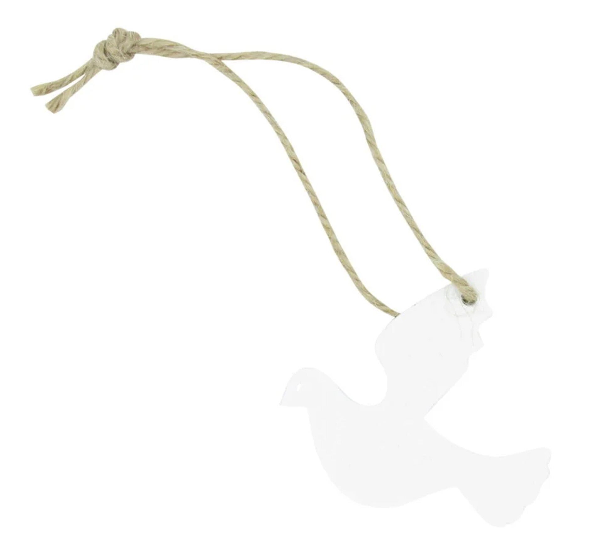 Houten kadohanger/gelukspoppetje Witte Duif