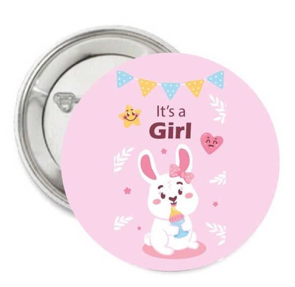 Button of (kleding)magneet It's a Boy Baby Rabbit met of zonder eigen tekst