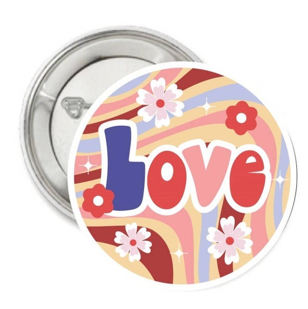 Vredes button of (kleding)magneet Love