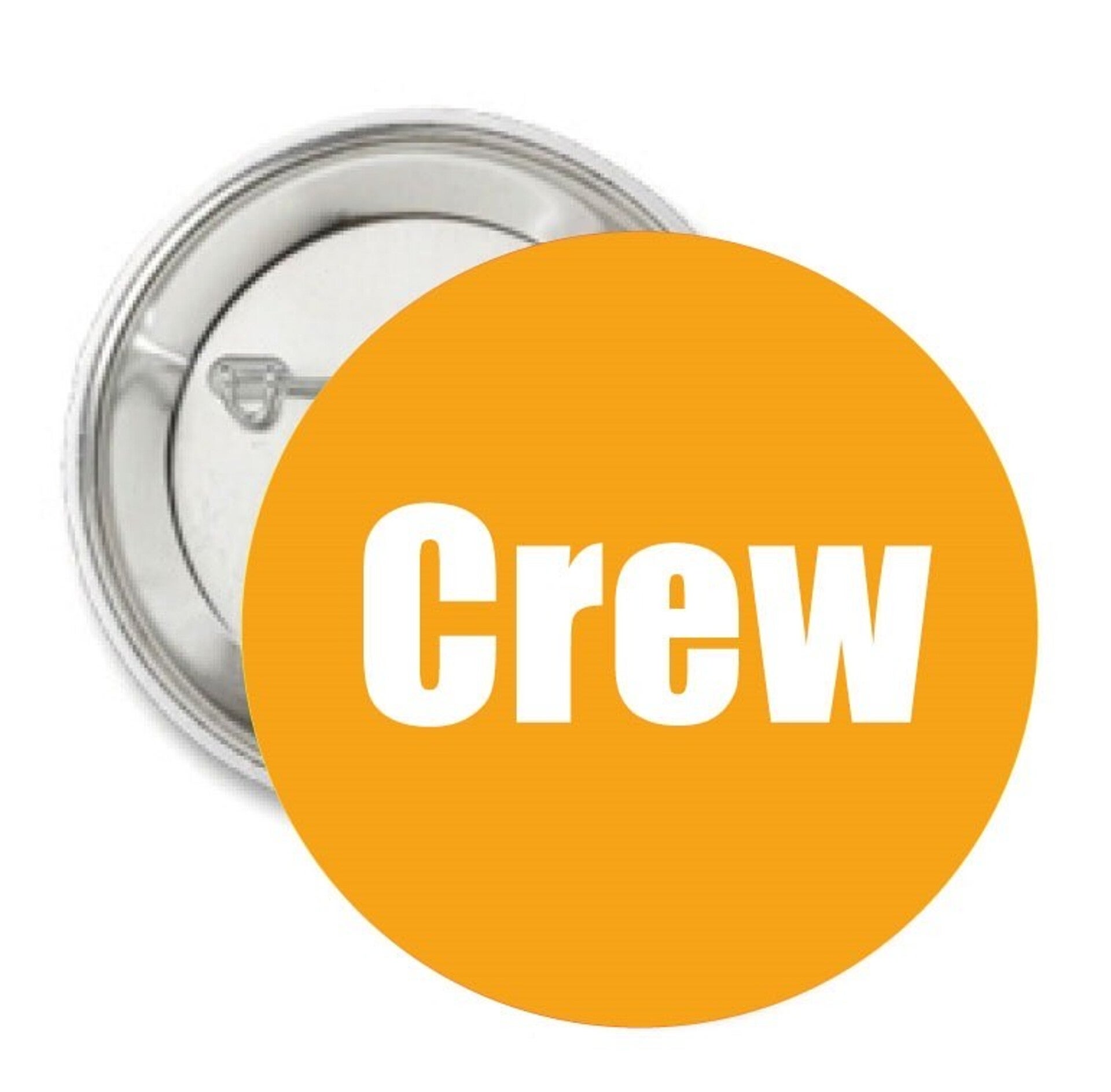 Oranje button of kleding (magneet) CREW met of zonder eigen tekst