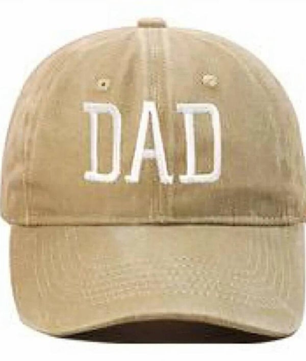 Cap Dad beige met geborduurde tekst