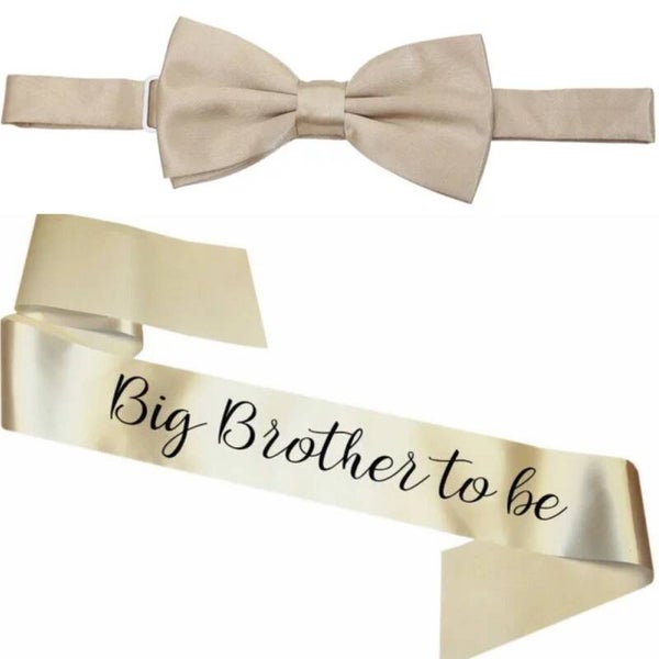 Big Brother to Be sjerp en vlinderdas champagne