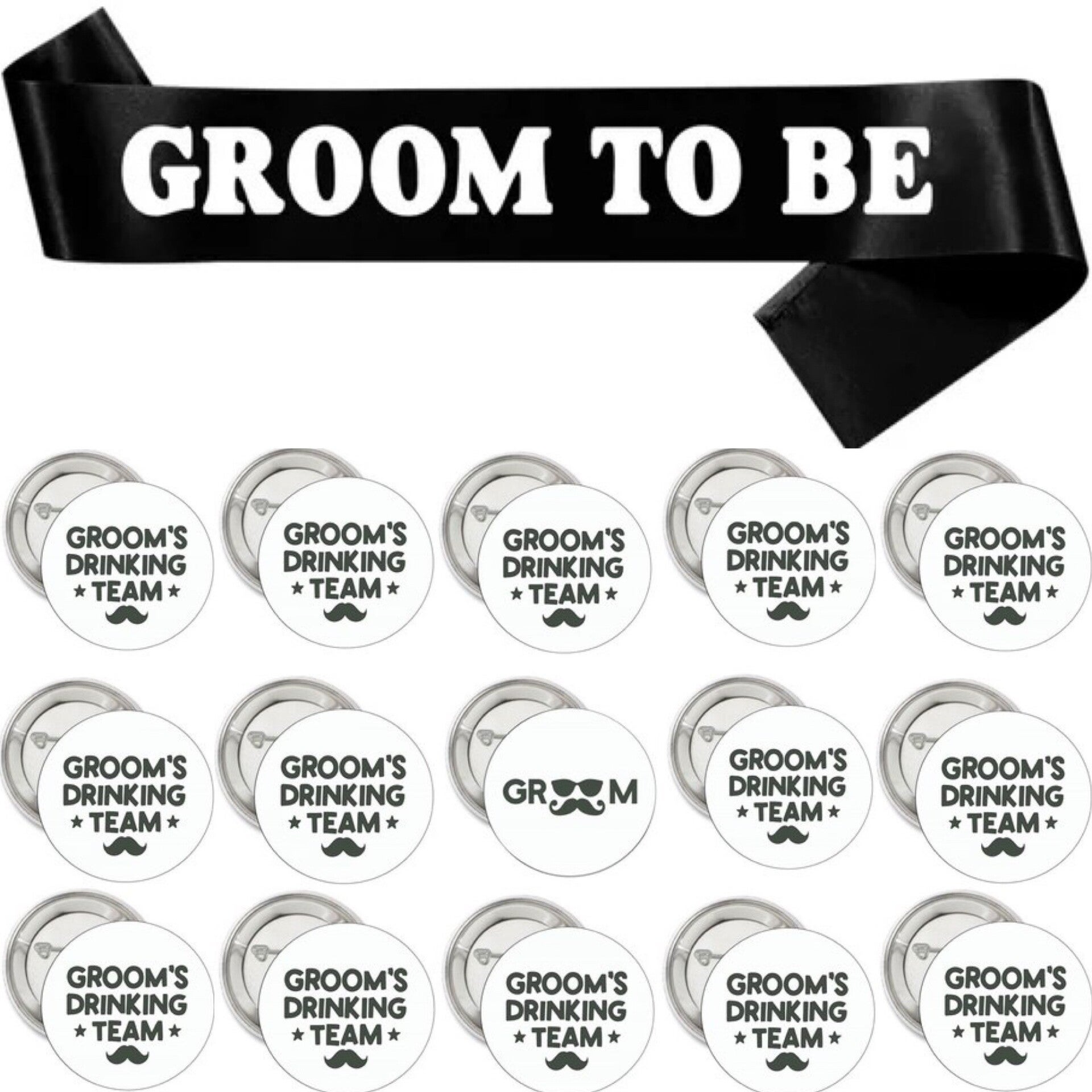 Groom to Be en Groom's Drinking Team set 16-delig