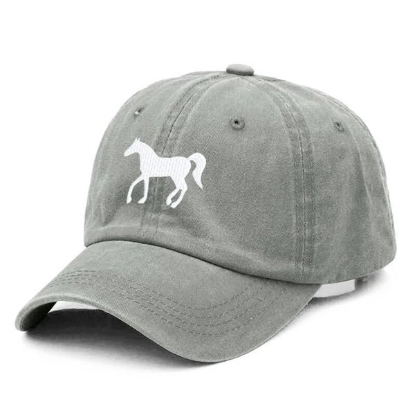 Cap Horse grijs met witte geborduurde afbeelding