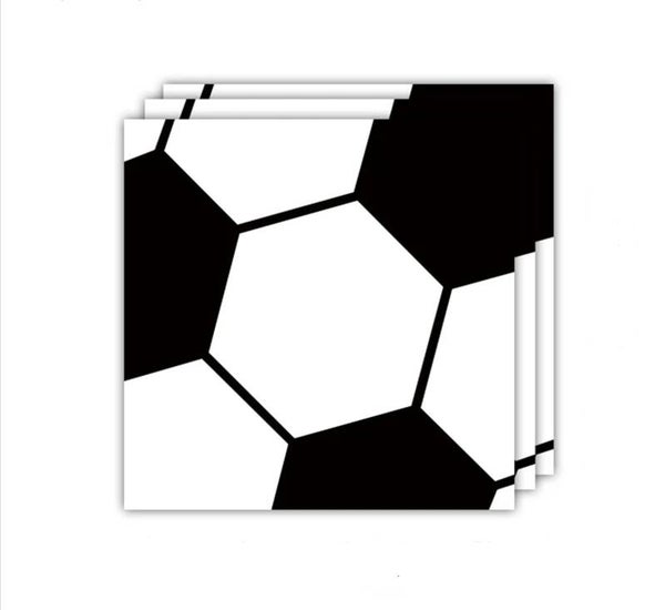 20 Voetbal servetten zwart wit