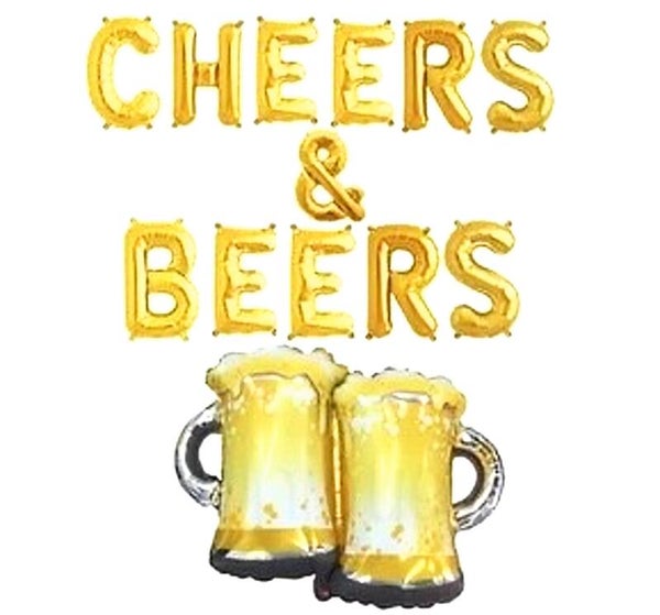 Cheers & Beers folie ballonnen set goud