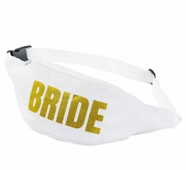 Bride heuptasje wit met gouden opdruk