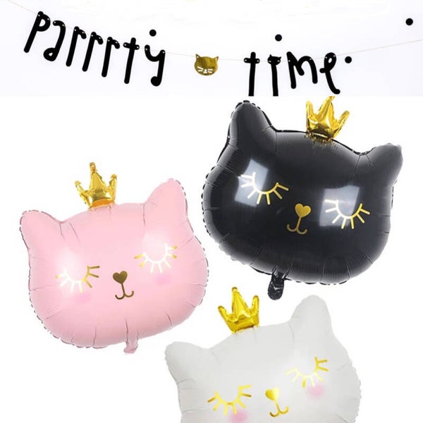 Folie ballon set en slinger Cat Princess 4-delig