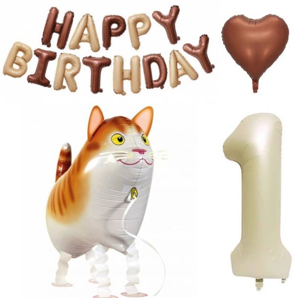 Poezen decoratie set beige, bruin, ivoor XL 15-delig