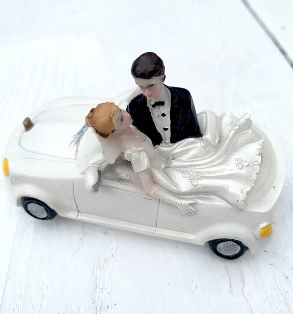 Bruidspaar taart topper Weddingcar