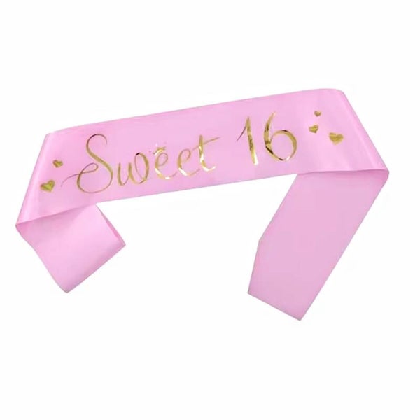 Sjerp Sweet 16 roze met folie gouden tekst