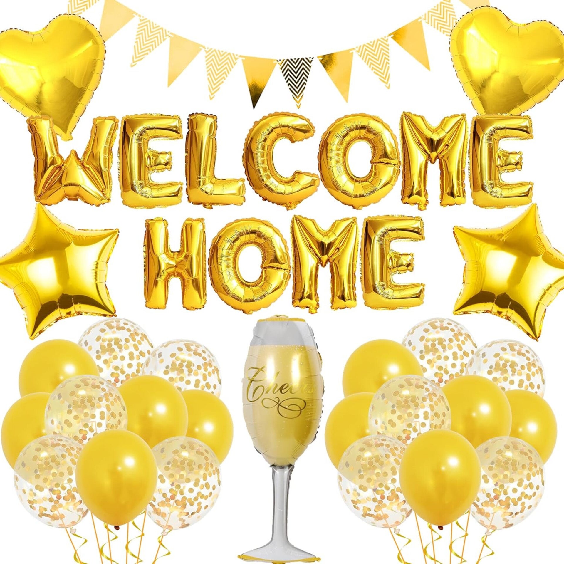 Welcome Home feestelijke grote decoratie set Cheers goud