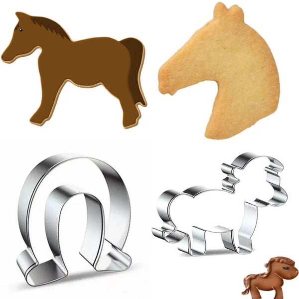 4 verschillende paarden koekjes vormen
