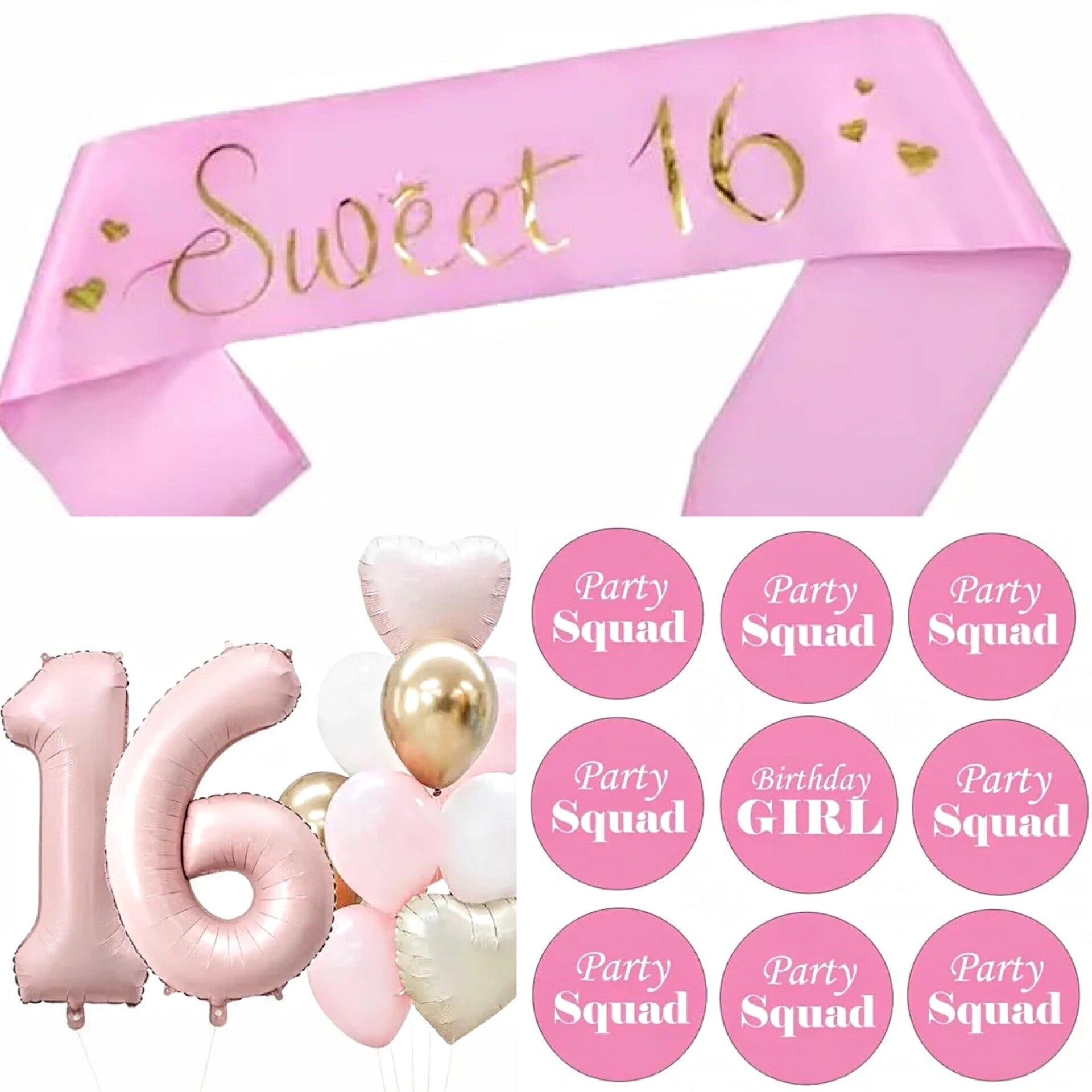 Sweet 16 set deLuxe 23-delig wit roze goud