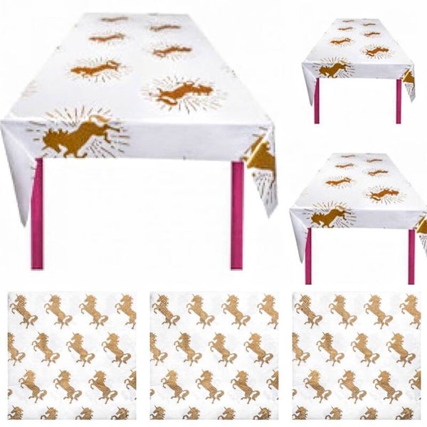 39-delige Unicorn party set wit met goud folie