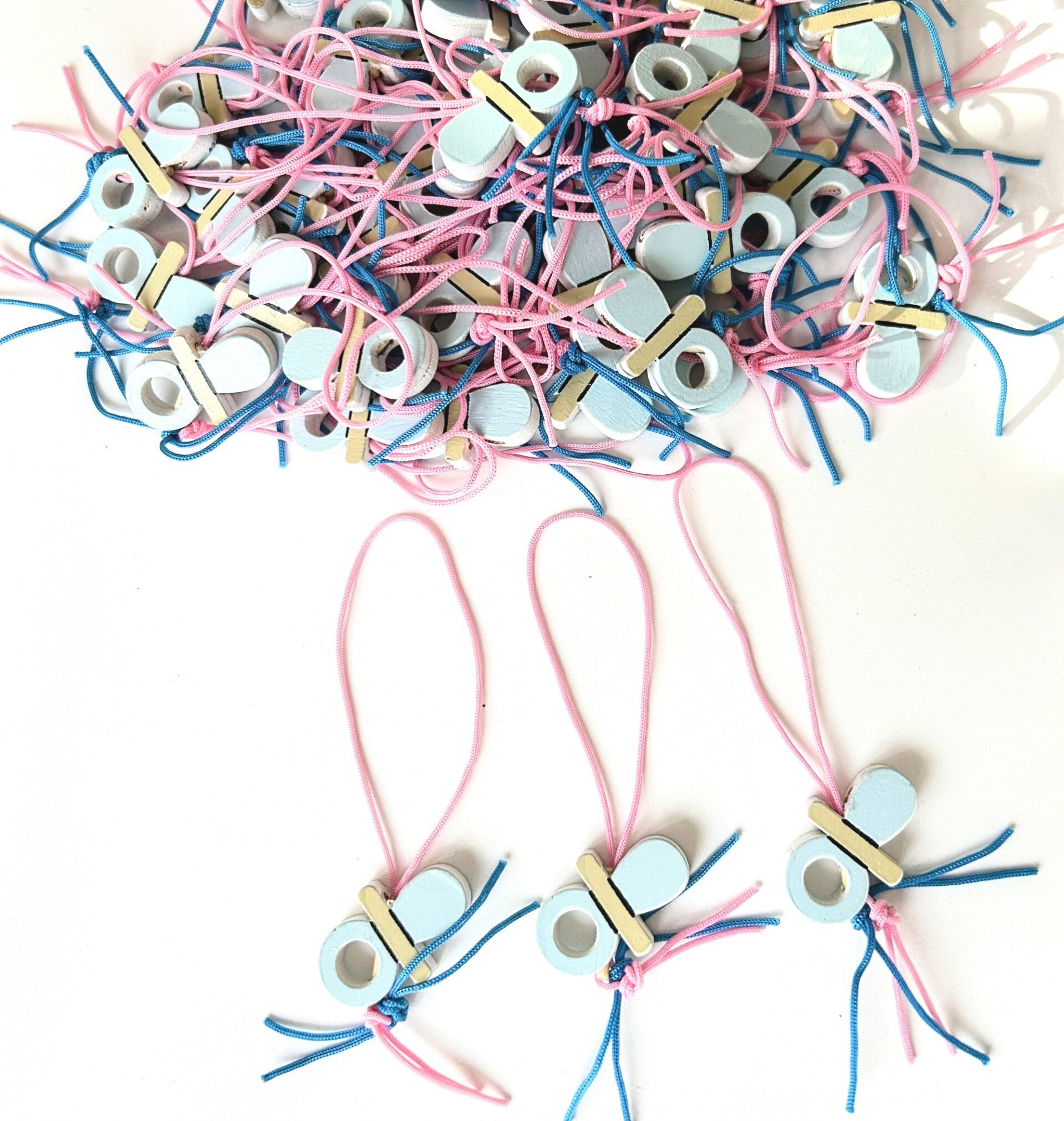 Houten gelukspoppetje Speentje blauw