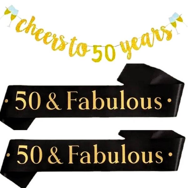 50 & Fabulous set met 2 sjerpen en 1 slinger