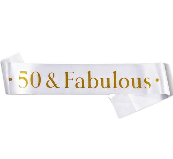 Sjerp 50 & Fabulous wit met gouden tekst