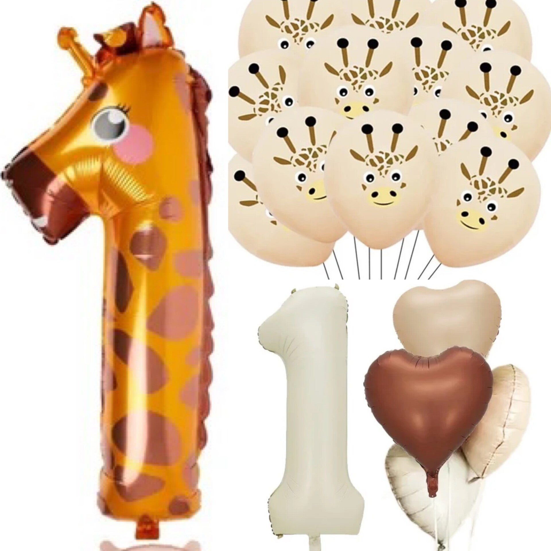 Giraf folie ballonnen set eerste verjaardag
