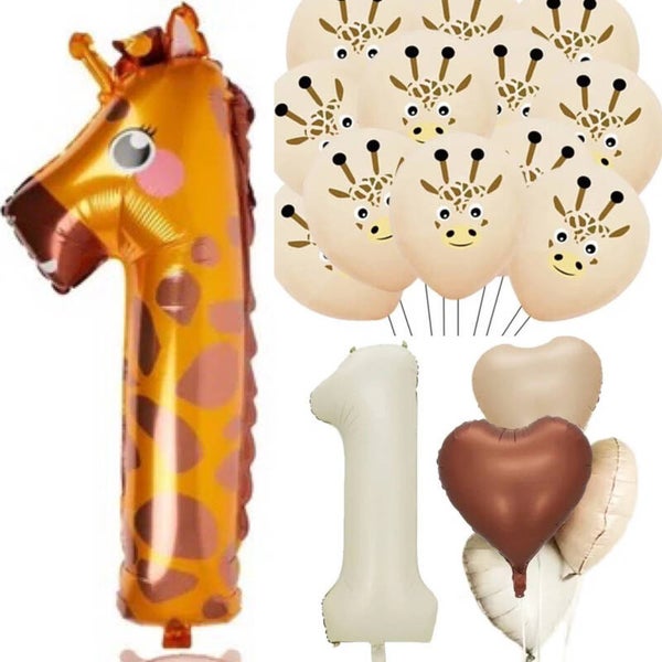 Giraf folie ballonnen set eerste verjaardag