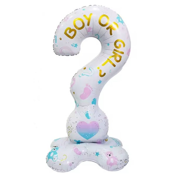 Genderreveal ballon staand Vraagteken