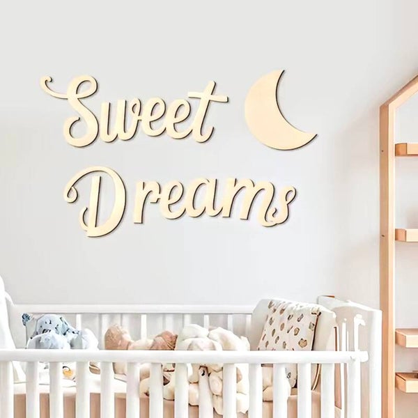 Houten wand tekst decoratie Sweet Dreams