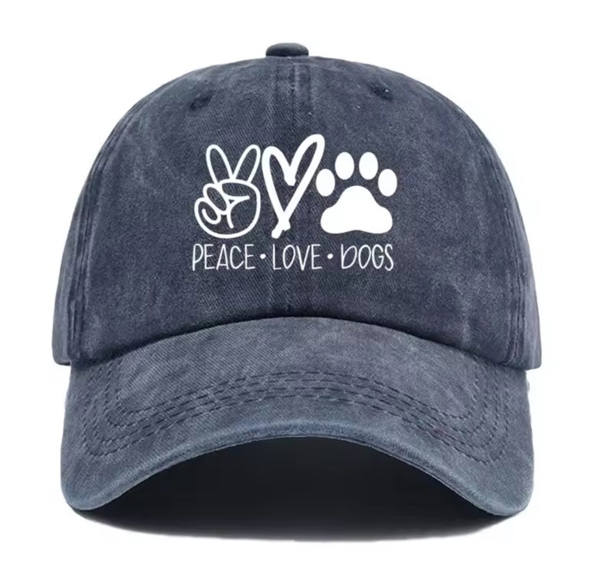 Cap Love Peace Dogs blauw