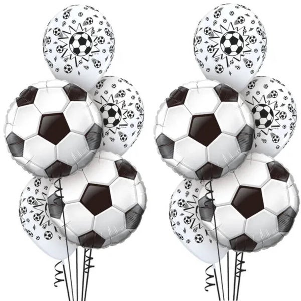 Voetbal ballonnen set 10-delig zwart/wit