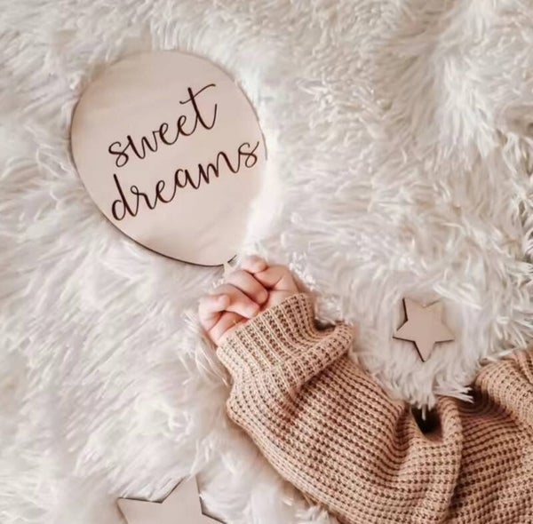 Houten ballon met de tekst Sweet Dreams