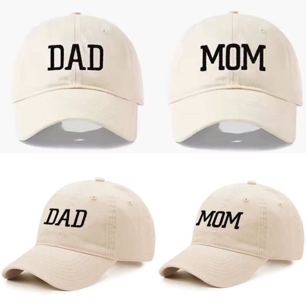 Set met 1 cap Mom en en 1 cap Dad ivoor
