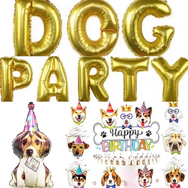 Honden verjaardags party decoratie set Dog Party