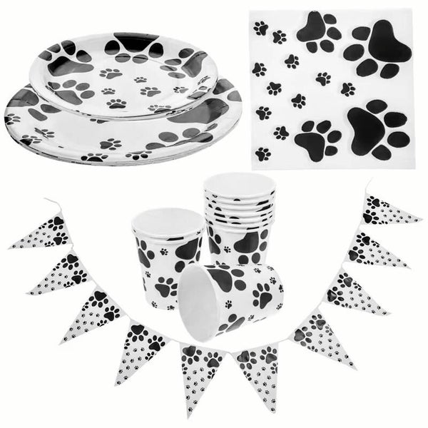 Honden party set Black and White Dogs 51 delig