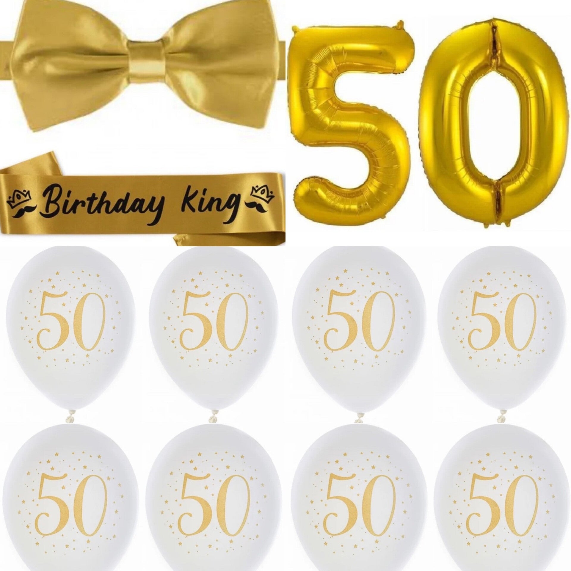 12-delige party set Birthday King voor een 50-jarig jubileum of verjaardag