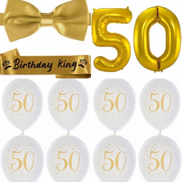 12-delige party set Birthday King voor een 50-jarig jubileum of verjaardag