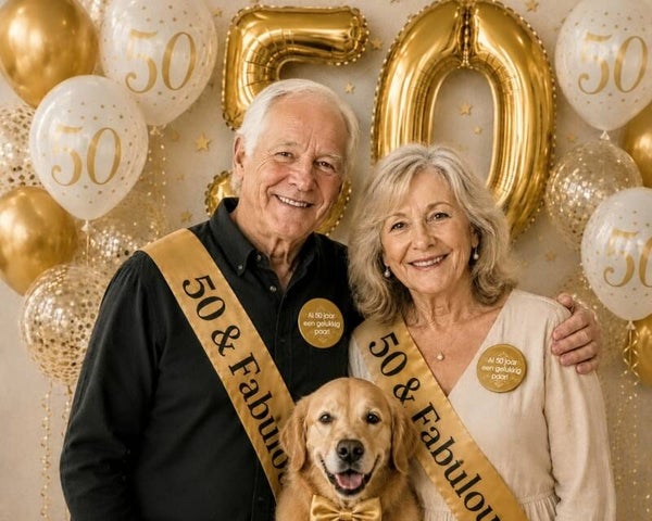 50 & Fabulous set met 2 sjerpen, buttons en ballonnen