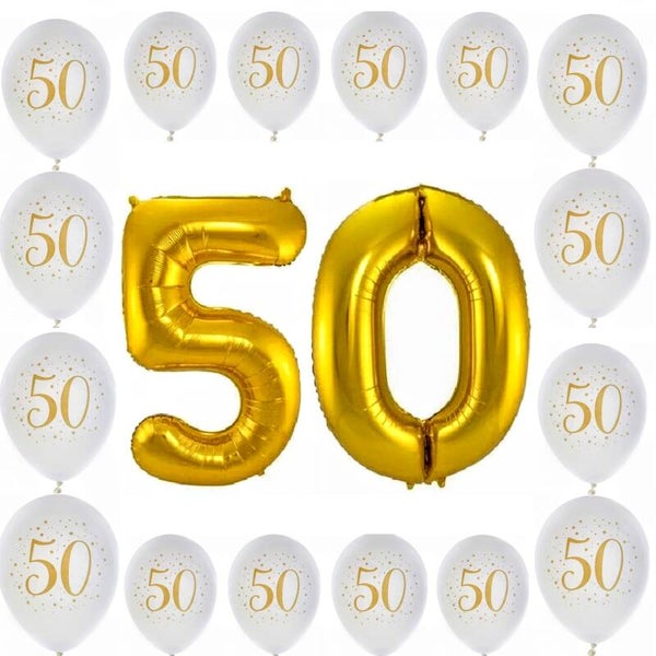 18-delige ballonnen set voor een 50-jarig jubileum of verjaardag