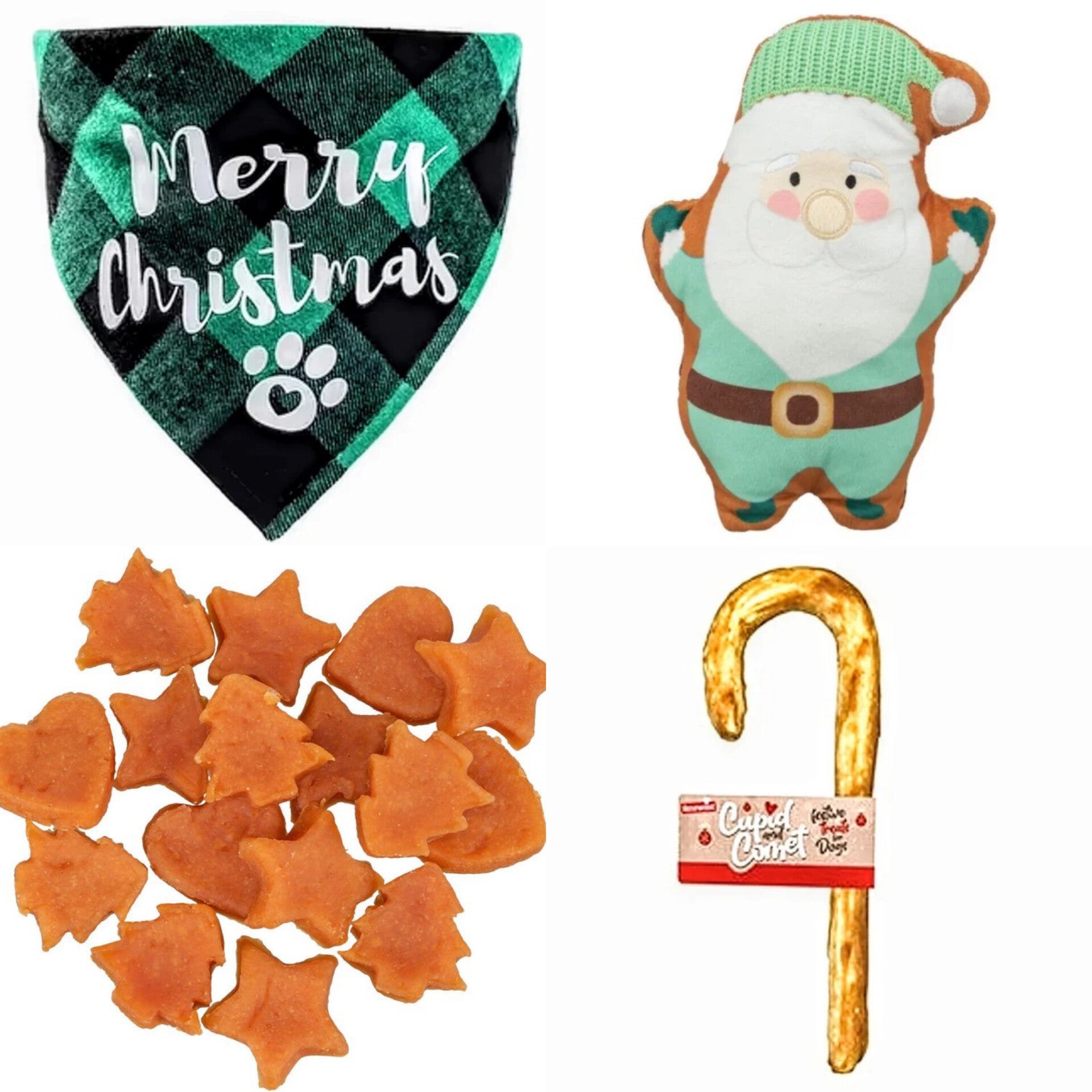 Honden kerst pakket Merry Christmas groen